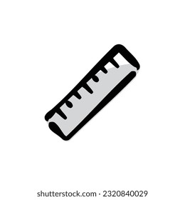Ruler - Stationery icon (Hand-drawn line, colored version)