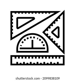 ruler stationery tool line icon vector. ruler stationery tool sign. isolated contour symbol black illustration
