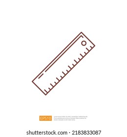 Ruler Stationery Vector Line Icon