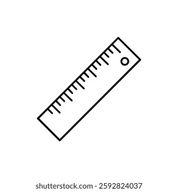 Ruler Thin Line Icon – Representing Measurement, Precision, and Design Tools