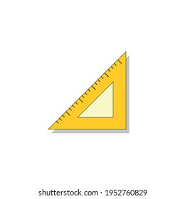 Ruler tool flat icon vector illustration on white background