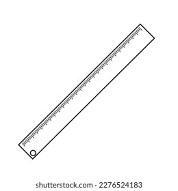 Ruler tool flat icon vector illustration