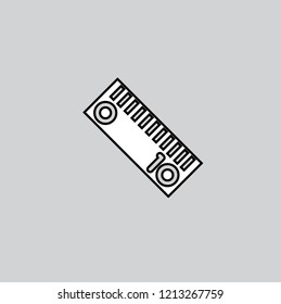 Ruler tool outline icon. 