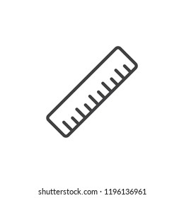 Ruler tool outline icon. linear style sign for mobile concept and web design. Measurement simple line vector icon. Symbol, logo illustration. Pixel perfect vector graphics