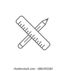 Ruler tools icon vector, Engineering simple icon template, Illustration