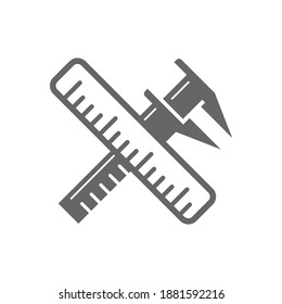 Ruler tools icon vector, Engineering simple icon template, Illustration