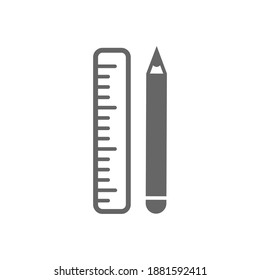 Ruler tools icon vector, Engineering simple icon template, Illustration