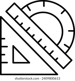 Ruler tools Outline vector illustration icon