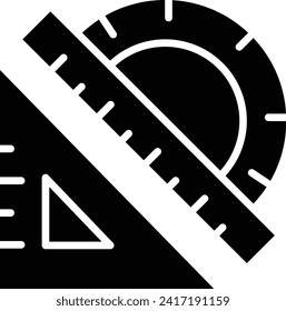 Ruler tools solid and glyph vector illustration