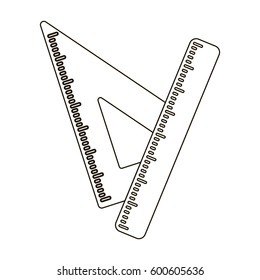 Ruler and triangle. Devices for school drawing.School And Education single icon in outline style vector symbol stock illustration.