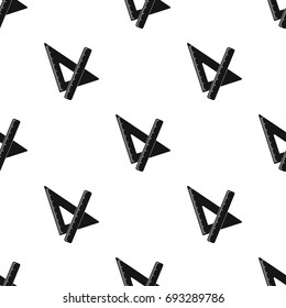 Ruler and triangle. Devices for school drawing.School And Education single icon in black style vector symbol stock illustration.