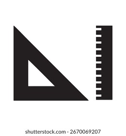 ruler and triangle drawing education