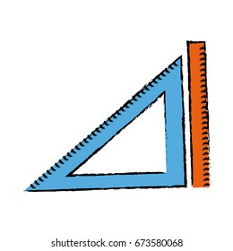 ruler and triangle ruler geometry measuring objects