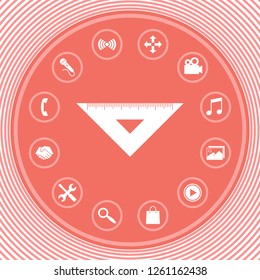 The ruler triangle icon. Graphic elements for your design
