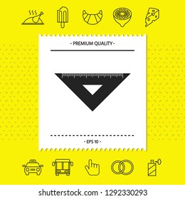 The ruler triangle icon. Graphic elements for your design
