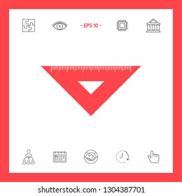 The ruler triangle icon. Graphic elements for your design