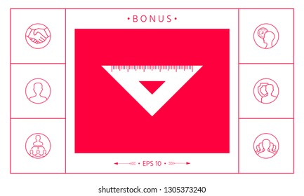 The ruler triangle icon. Graphic elements for your design