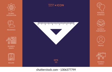 The ruler triangle icon. Graphic elements for your design