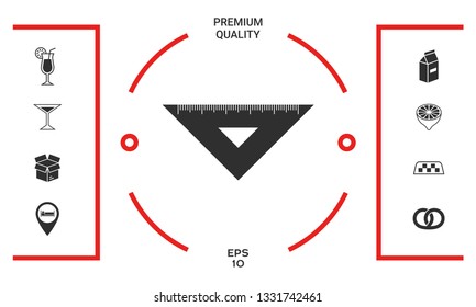 The ruler triangle icon. Graphic elements for your design