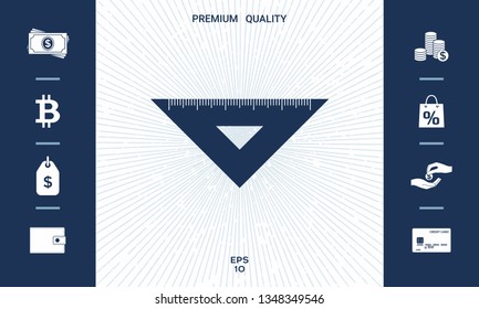 The ruler triangle icon. Graphic elements for your design