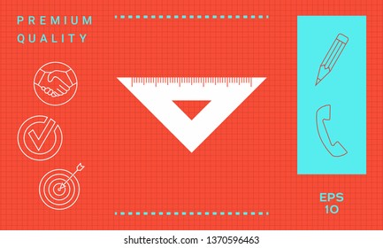 The ruler triangle icon. Graphic elements for your design