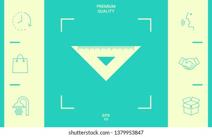 The ruler triangle icon. Graphic elements for your design