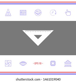 The ruler triangle icon. Graphic elements for your design