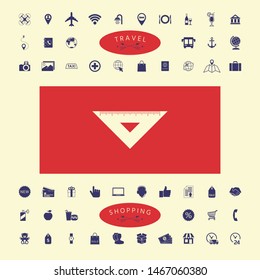 The ruler triangle icon. Graphic elements for your design