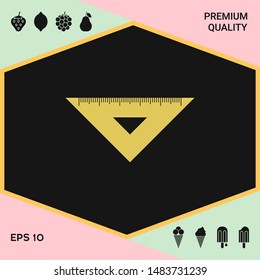 The ruler triangle icon. Graphic elements for your design