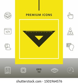 The ruler triangle icon. Graphic elements for your design