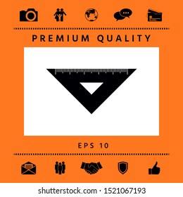 The ruler triangle icon. Graphic elements for your design
