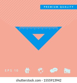 The ruler triangle icon. Graphic elements for your design