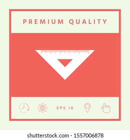 The ruler triangle icon. Graphic elements for your design