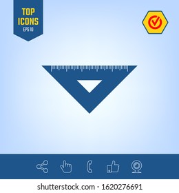 The ruler triangle icon. Graphic elements for your design
