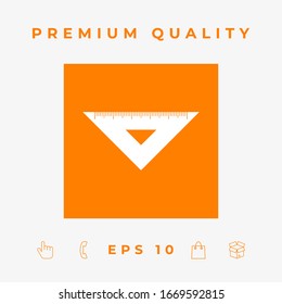The ruler triangle icon. Graphic elements for your design