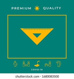 The ruler triangle icon. Graphic elements for your design