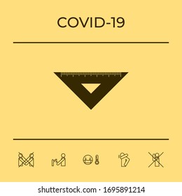 The ruler triangle icon. Graphic elements for your design