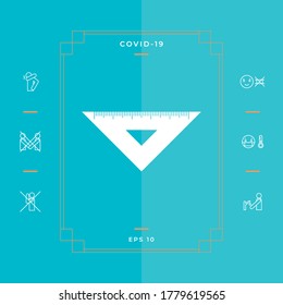 The ruler triangle icon. Graphic elements for your design