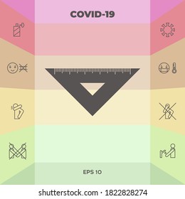 The ruler triangle icon. Graphic elements for your design