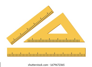 Ruler, triangle ruler icon isolated on white background. Vector illustration