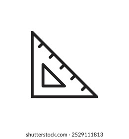 Ruler triangle icon Vector set outline