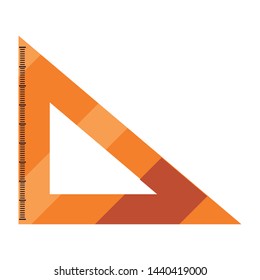 ruler triangle on white background