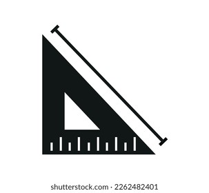 Triángulo de regla sobre fondo blanco. vector.
