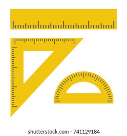 Ruler, Triangle Ruler, Protraktor für Schule und Wirtschaft. Vektorgrafik