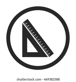 Ruler and Triangle symbol sign simple icon on background