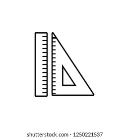 ruler and triangular rule icon. Simple outline vector of Education set for UI and UX, website or mobile application
