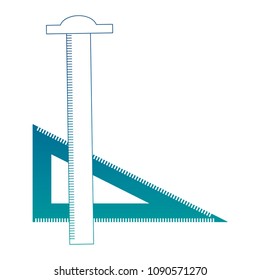 ruler tsquare and triangle drafting art supplies