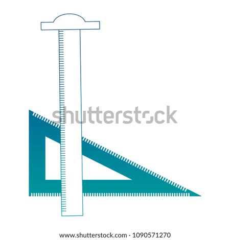 ruler tsquare and triangle drafting art supplies