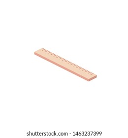 Ruler vector 3d isometric, color web icons set, new flat style. Creative illustration, idea for infographics.