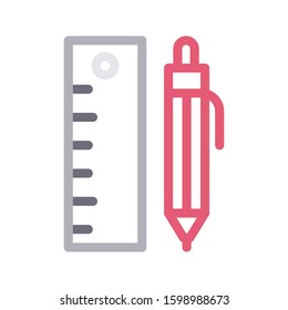ruler vector color line icon 